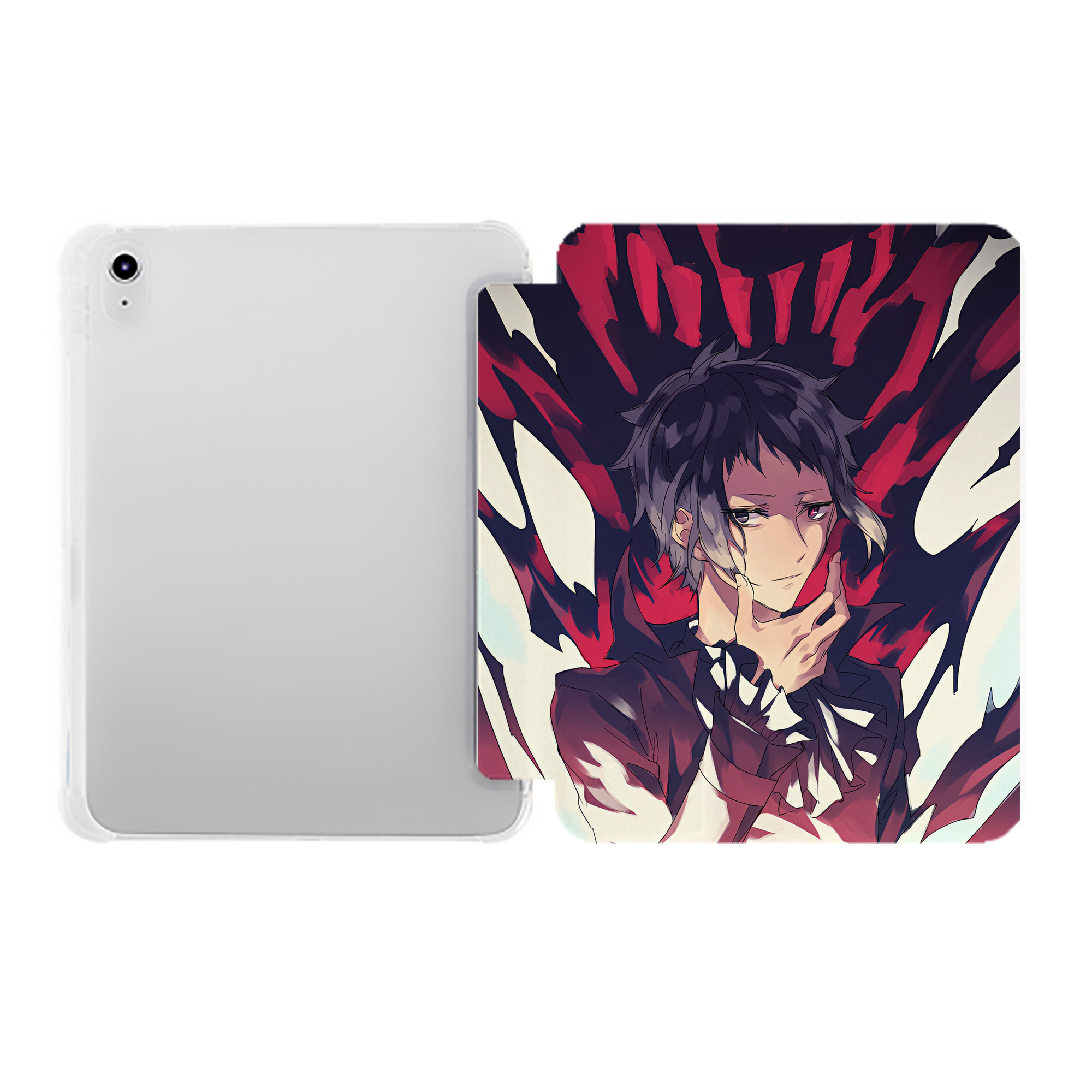 （画像用） 文豪ストレイドッグス Bungo Stray Dogs IPad ケース ペン収納付き 三つ折りスタンド PUレザー×シリコン 対応機種9.5/10.5/10.9インチ
